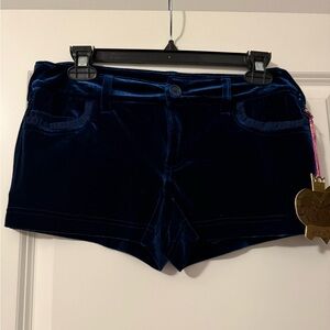 Princess Vera Wang Velvet Shorts in Navy